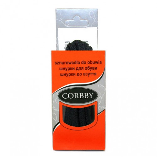 Шнурки для обуви 200см. круглые толстые (018 - черные) CORBBY арт.corb5704c